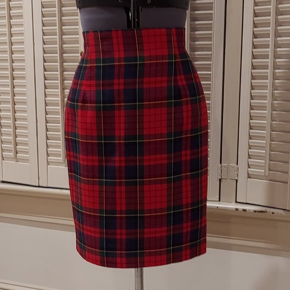 Vintage Plaid A-line Skirt by B*E*S*T American Clothing Co. Size XS